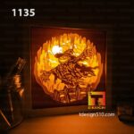 1135. Pumpkin Head - Paper cut light box template, shadow box, 3D papercut lightbox svg file DIY, cutting cricut - Image 2
