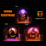 #15 Combo Nightmare Before Christmas - Paper cut light box template, shadow box, 3D papercut lightbox svg file DIY, cutting cricut