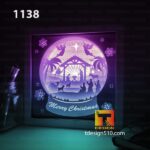 1138. Christmas Snowball - Paper cut light box template, shadow box, 3D papercut lightbox svg file DIY, cutting cricut - Image 2