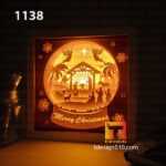 #17 Combo Christmas Snowball - Paper cut light box template, shadow box, 3D papercut lightbox svg file DIY, cutting cricut - Image 3