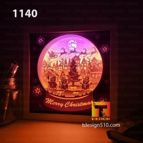 1140. Christmas Snowball - Paper cut light box template, shadow box, 3D papercut lightbox svg file DIY, cutting cricut