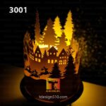3001. Christmas - Paper cutting lamp, paper lantern light box template, 3D shadow box Cylinder, papercut lightbox svg file DIY cricut - Image 3