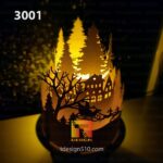 3001. Christmas - Paper cutting lamp, paper lantern light box template, 3D shadow box Cylinder, papercut lightbox svg file DIY cricut - Image 2