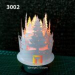3002. Snowman - Paper cutting lamp, paper lantern light box template, 3D shadow box Cylinder, papercut lightbox svg file DIY cricut - Image 5