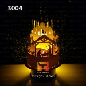 3004. Jesus Christmas - Paper cutting lamp, paper lantern light box template, 3D shadow box Cylinder, papercut lightbox svg file DIY cricut