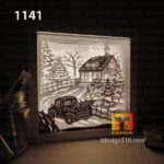 1141. Christmas Retro - Paper cut light box template, shadow box, 3D papercut lightbox svg file DIY, cutting cricut - Image 2