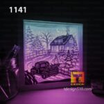 1141. Christmas Retro - Paper cut light box template, shadow box, 3D papercut lightbox svg file DIY, cutting cricut - Image 3