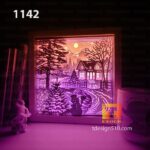 1142. Christmas Retro - Paper cut light box template, shadow box, 3D papercut lightbox svg file DIY, cutting cricut - Image 5