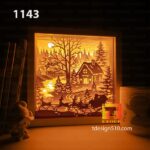 1143. Christmas Retro - Paper cut light box template, shadow box, 3D papercut lightbox svg file DIY, cutting cricut - Image 4