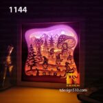 1144. Christmas Gnome - Paper cut light box template, shadow box, 3D papercut lightbox svg file DIY, cutting cricut