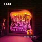 1144. Christmas Gnome - Paper cut light box template, shadow box, 3D papercut lightbox svg file DIY, cutting cricut - Image 2