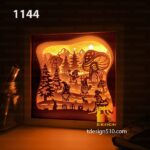 1144. Christmas Gnome - Paper cut light box template, shadow box, 3D papercut lightbox svg file DIY, cutting cricut - Image 4
