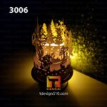 3006. Christmas Gnomes - Paper cutting lamp, paper lantern light box template, 3D shadow box Cylinder, papercut lightbox svg file DIY cricut - Image 2
