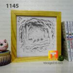 1145. Bear in the Forest - Paper cut light box template, shadow box, 3D papercut lightbox svg file DIY, cutting cricut - Image 5