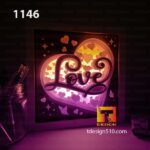 1146. Love Heart - Paper cut light box template, shadow box, 3D papercut lightbox svg file DIY, cutting cricut - Image 3