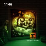1146. Love Heart - Paper cut light box template, shadow box, 3D papercut lightbox svg file DIY, cutting cricut - Image 4