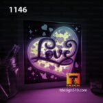 1146. Love Heart - Paper cut light box template, shadow box, 3D papercut lightbox svg file DIY, cutting cricut - Image 5
