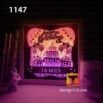 1147. Happy Birthday - Paper cut light box template, shadow box, 3D papercut lightbox svg file DIY, cutting cricut - Image 4