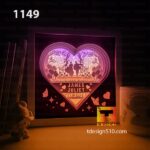 1149. Wedding - Paper cut light box template, shadow box, 3D papercut lightbox svg file DIY, cutting cricut