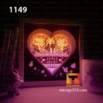 1149. Wedding - Paper cut light box template, shadow box, 3D papercut lightbox svg file DIY, cutting cricut - Image 2