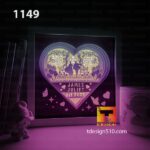 1149. Wedding - Paper cut light box template, shadow box, 3D papercut lightbox svg file DIY, cutting cricut - Image 4