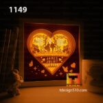 1149. Wedding - Paper cut light box template, shadow box, 3D papercut lightbox svg file DIY, cutting cricut - Image 3
