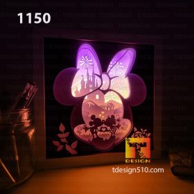 1150. Mickey Minnie mouse - Paper cut light box template, shadow box, 3D papercut lightbox svg file DIY, cutting cricut