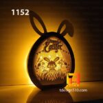 1152. Easter Bunny Egg - Paper cutting lamp 3D shadow box, Light box template, papercut lightbox svg file DIY, cricut