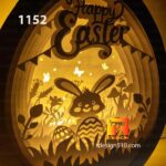 1152. Easter Bunny Egg - Paper cutting lamp 3D shadow box, Light box template, papercut lightbox svg file DIY, cricut - Image 2