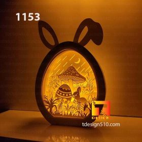 1153. Easter Eggs Bunny - Paper cutting lamp 3D shadow box, Light box template, papercut lightbox svg file DIY, cricut