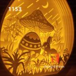 1153. Easter Eggs Bunny - Paper cutting lamp 3D shadow box, Light box template, papercut lightbox svg file DIY, cricut - Image 2