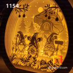 1154. Easter Gnome Egg - Paper cutting lamp 3D shadow box, Light box template, papercut lightbox svg file DIY, cricut - Image 2