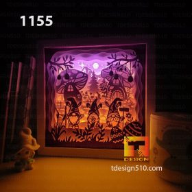 1155. Easter Gnome - Paper cut light box template, shadow box, 3D papercut lightbox svg file DIY, cutting cricut