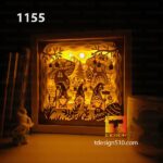 1155. Easter Gnome - Paper cut light box template, shadow box, 3D papercut lightbox svg file DIY, cutting cricut - Image 3