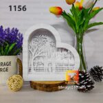 1156. Love Family Heart - Paper cutting lamp 3D shadow box, Light box template, papercut lightbox svg file DIY, cricut - Image 4