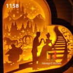 1158. Cinderella Heart - Paper cutting lamp 3D shadow box, Light box template, papercut lightbox svg file DIY, cricut - Image 2
