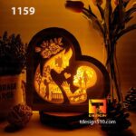 #21 Combo Mothers Day - Heart Paper cutting lamp 3D shadow box, Light box template, papercut lightbox svg file DIY, cricut - Image 2