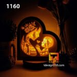 1160. Mothers Day Heart - Paper cutting lamp 3D shadow box, Light box template, papercut lightbox svg file DIY, cricut - Image 4