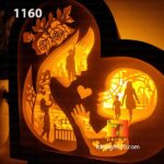 1160. Mothers Day Heart - Paper cutting lamp 3D shadow box, Light box template, papercut lightbox svg file DIY, cricut - Image 2