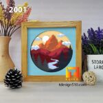 2001. Mountain - 3D shadow box Paper cutting templates, papercut crafting svg file DIY, gift Cricut Silhouette - Image 4