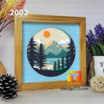 2002. Mountain - 3D shadow box Paper cutting templates, papercut crafting svg file DIY, gift Cricut Silhouette