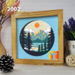 2002. Mountain - 3D shadow box Paper cutting templates, papercut crafting svg file DIY, gift Cricut Silhouette - Image 3