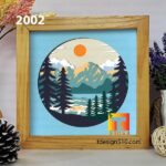 2002. Mountain - 3D shadow box Paper cutting templates, papercut crafting svg file DIY, gift Cricut Silhouette - Image 4