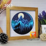 2003. Wolf Moon - 3D shadow box Paper cutting templates, papercut crafting svg file DIY, gift Cricut Silhouette