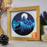 2003. Wolf Moon - 3D shadow box Paper cutting templates, papercut crafting svg file DIY, gift Cricut Silhouette - Image 3