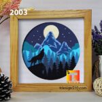 2003. Wolf Moon - 3D shadow box Paper cutting templates, papercut crafting svg file DIY, gift Cricut Silhouette - Image 4