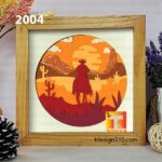 2004. Cowboy - 3D shadow box Paper cutting templates, papercut crafting svg file DIY, gift Cricut Silhouette - Image 4