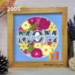 2005. Love Mom - 3D shadow box Paper cutting templates, papercut crafting svg file DIY, gift Cricut Silhouette - Image 4