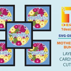 #20 Combo Mothers Day 5in1 - 3D shadow box Paper cutting templates, papercut crafting svg file DIY, gift Cricut Silhouette