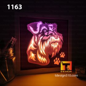 1163. Schnauzer Dog - Paper cut light box template, shadow box, 3D papercut lightbox svg file DIY, cutting cricut